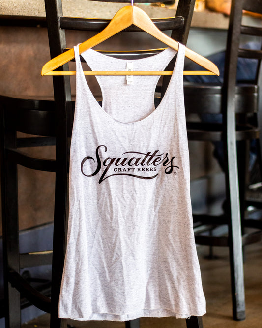 Squatters Craft Beers Racerback Tank Top White Fleck